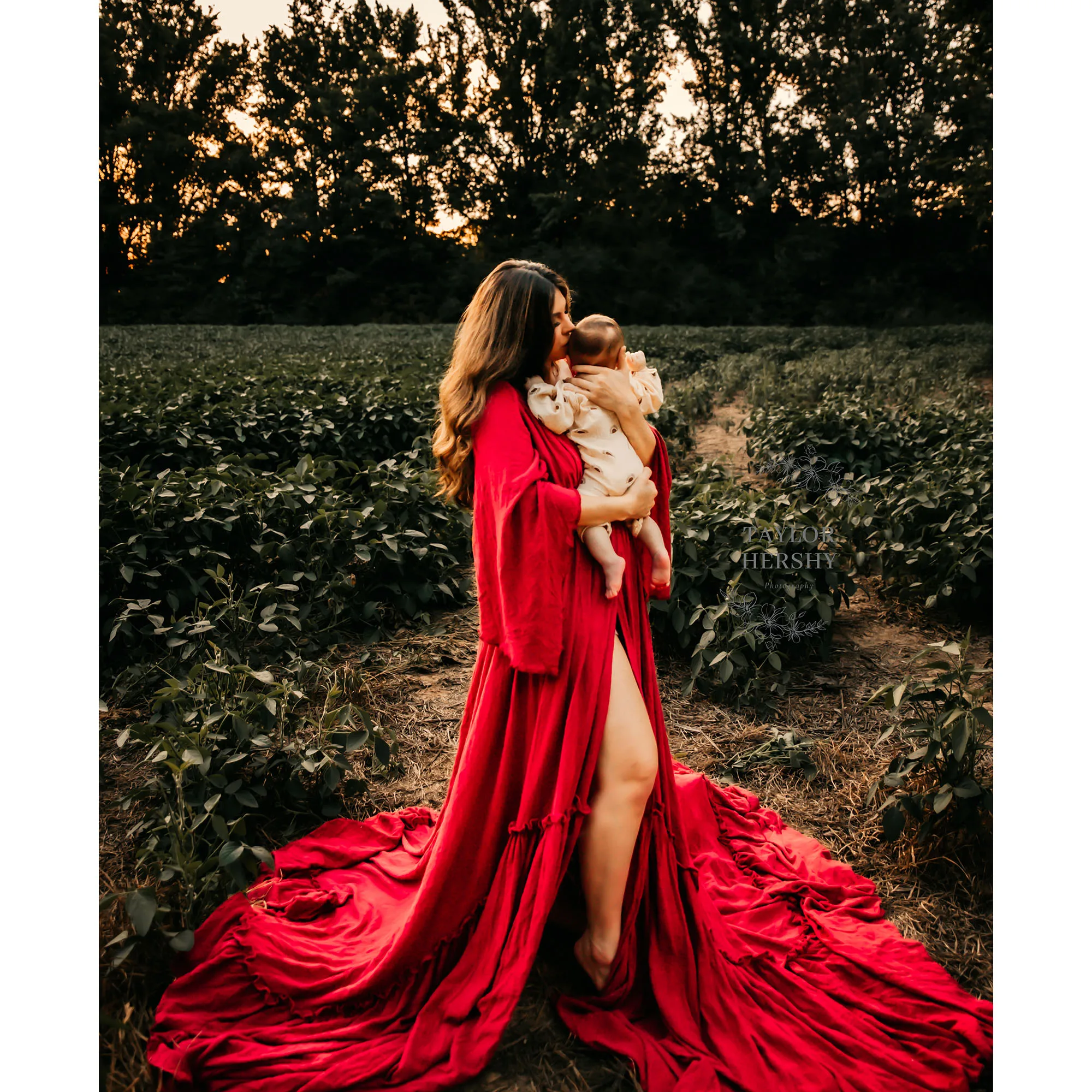 Soft Linen Maxi Gown Photo Shoot Prop Cotton Deep V Robe Maternity Dress Evening Party Costume for Women Photography Accessories