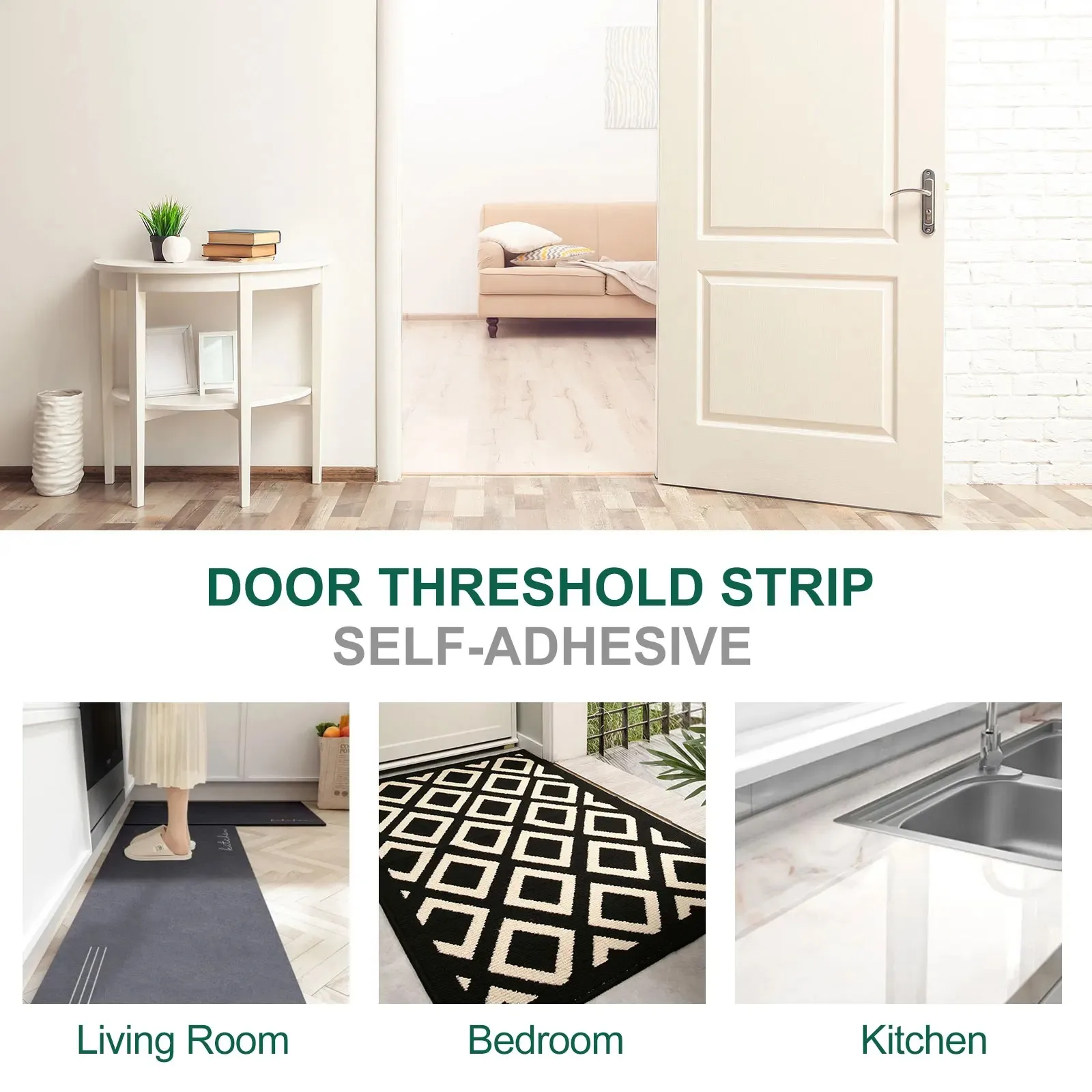 1Pc 1M Self-adhesive floor edge protection Floor transition strips Threshold strips Decorative strips Carpet flooring crimps