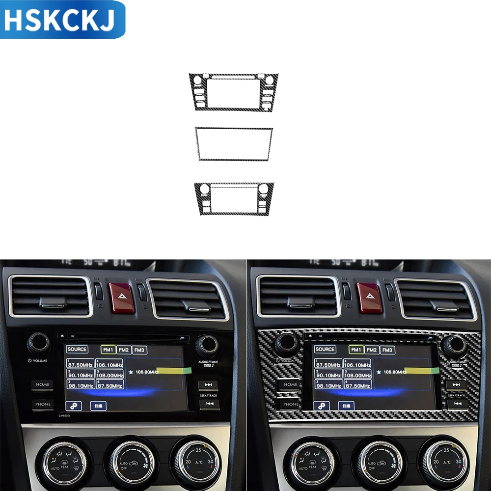 

For Subaru Impreza WRX STI XV Crosstrek 2015 2016 2017 Carbon Fiber Stickers Multimedia Navigation Screen Frame Trim Accessories