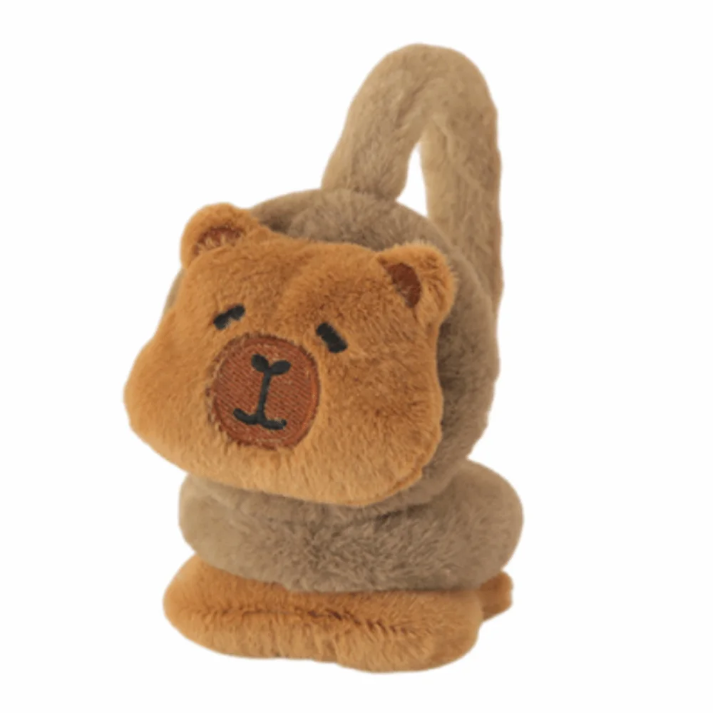 Kawaii الكرتون كابيبارا أفخم غطاء للأذنين رشاقته يندبروف الحيوان الدافئة إيرفلابس قابل للتعديل المضادة للتجميد الشتاء الأذن دفئا ركوب الخيل #1