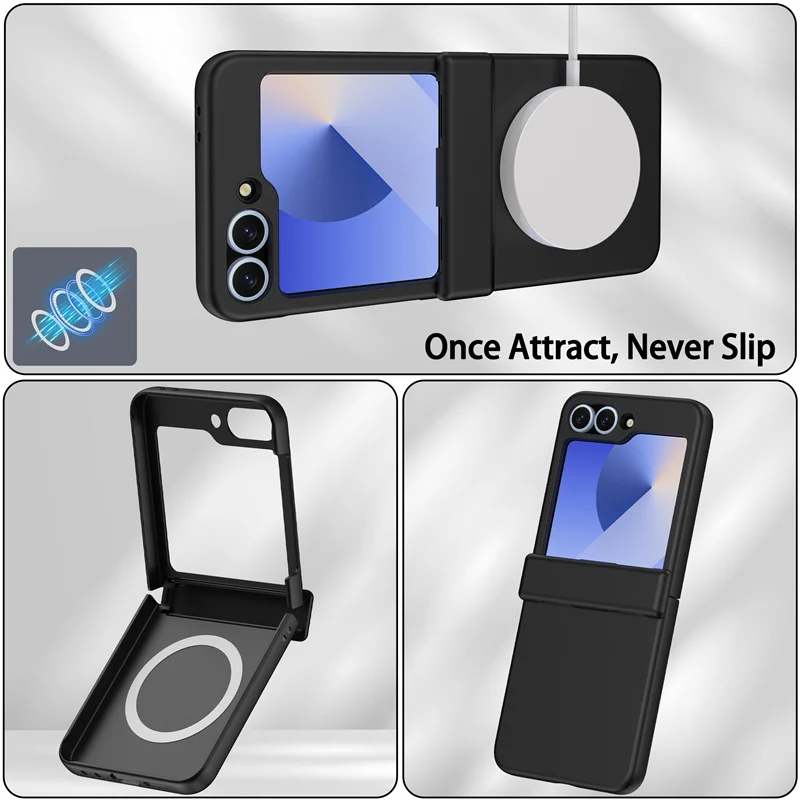 For Samsung Galaxy Z Flip 6 5 3 4 7 Phone Case Magsafe Hinge All-inclusive Folding Shockproof Magnetic Wireless Charging Cover