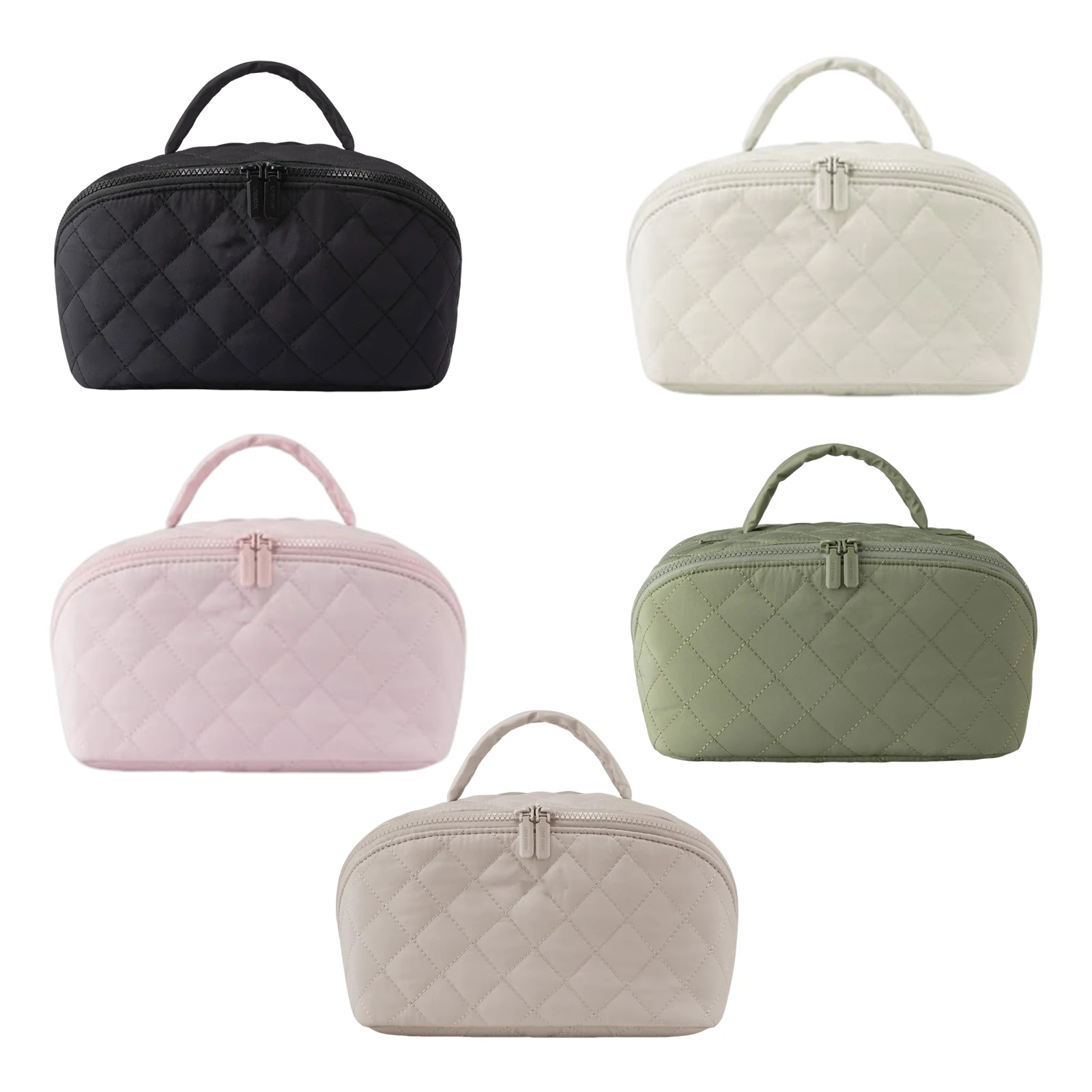 

Cotton Cosmetic Organizer with 5 Dedicated Pockets Travel Toiletry Bag with Handle Toiletry Organizer for Women and Girls
