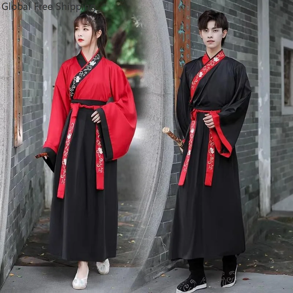 Traditionelle chinesische Hanfu-Kostüme, Rollenspiel, Ethno-Stil, Herren, Damen, Vintage-Party-Outfits, Kampfsport, Kung-Fu-Bühnenkostüm