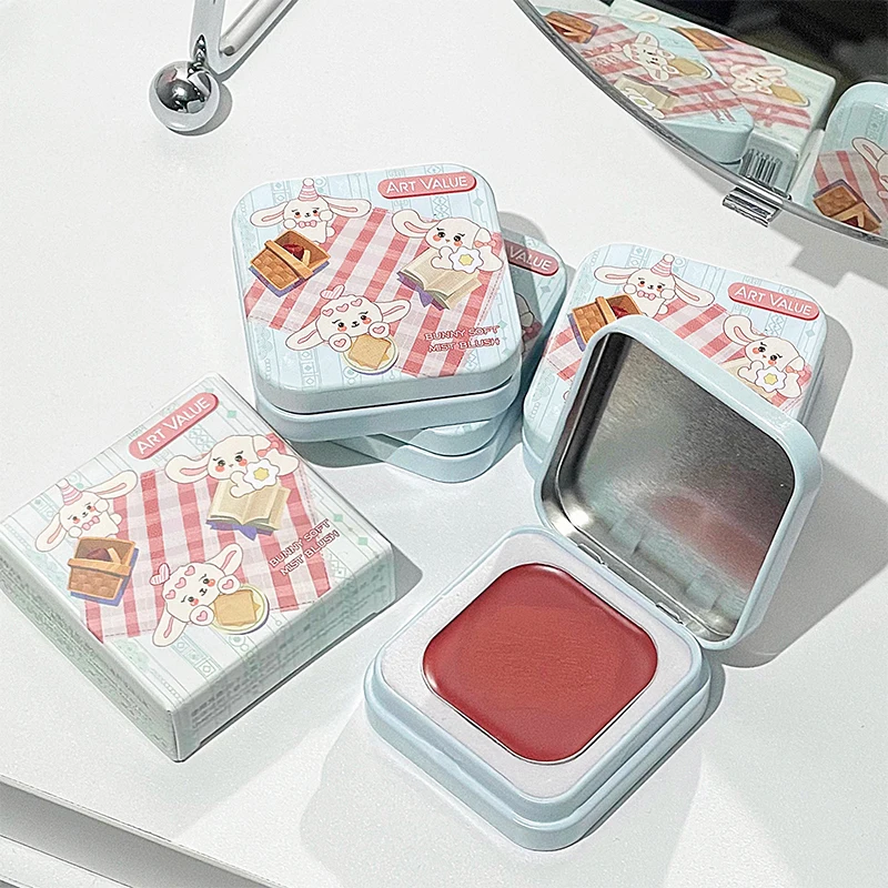 قيمة فنية لون واحد ماتي لوحة أحمر الخدود أحمر الخدود كريم كونتور ماكياج طبيعي الخد تينت سطع الوجه أحمر الخدود مستحضرات التجميل الكورية