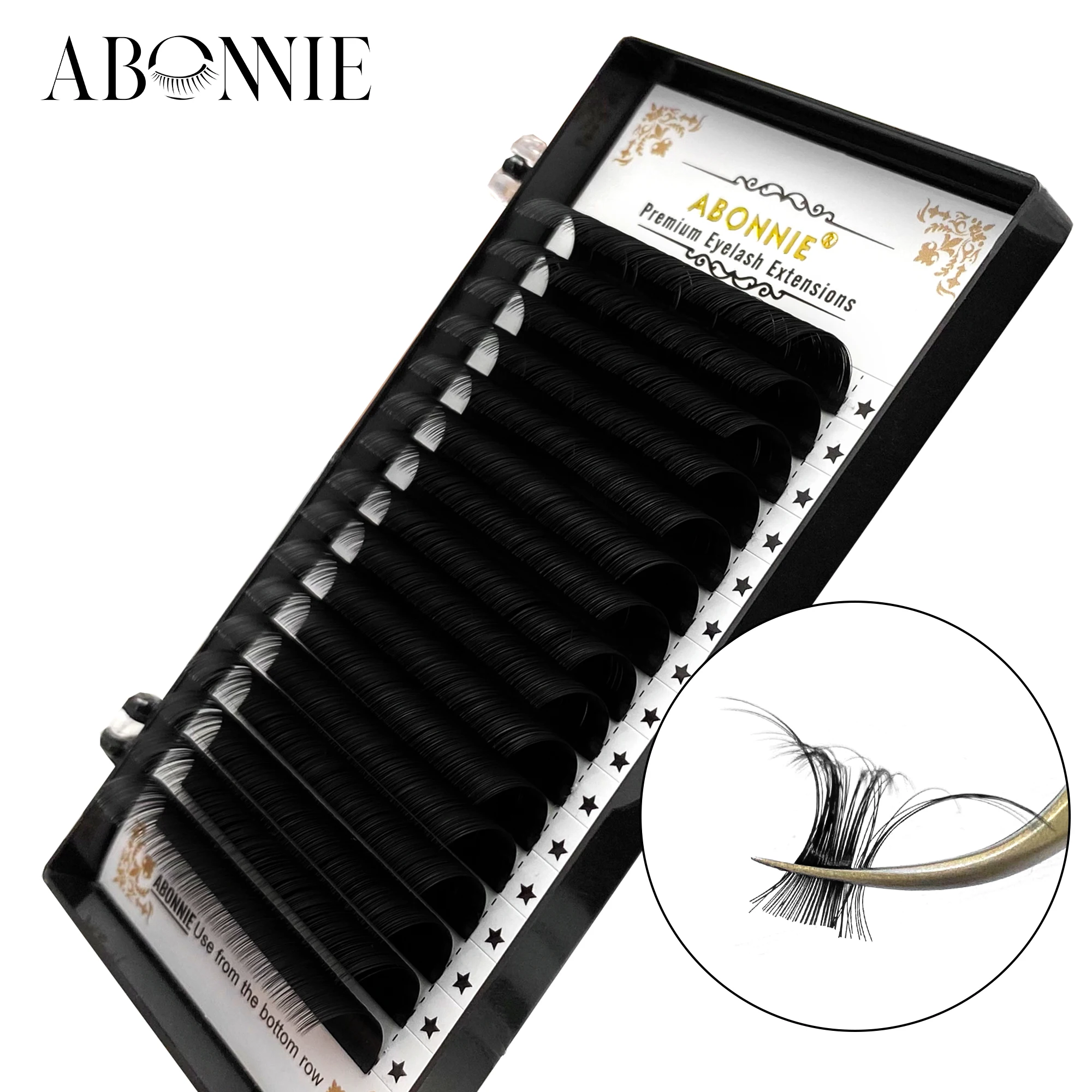 Abonnie Eyelashes Extension Silk Soft Professionals Individual Eyelash Extensions 16 Lines/Tray C/D Curl False Lashes Classic