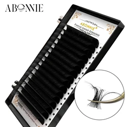 Abonnie Eyelashes Extension Silk Soft Professionals Individual Eyelash Extensions 16 Lines/Tray C/D Curl False Lashes