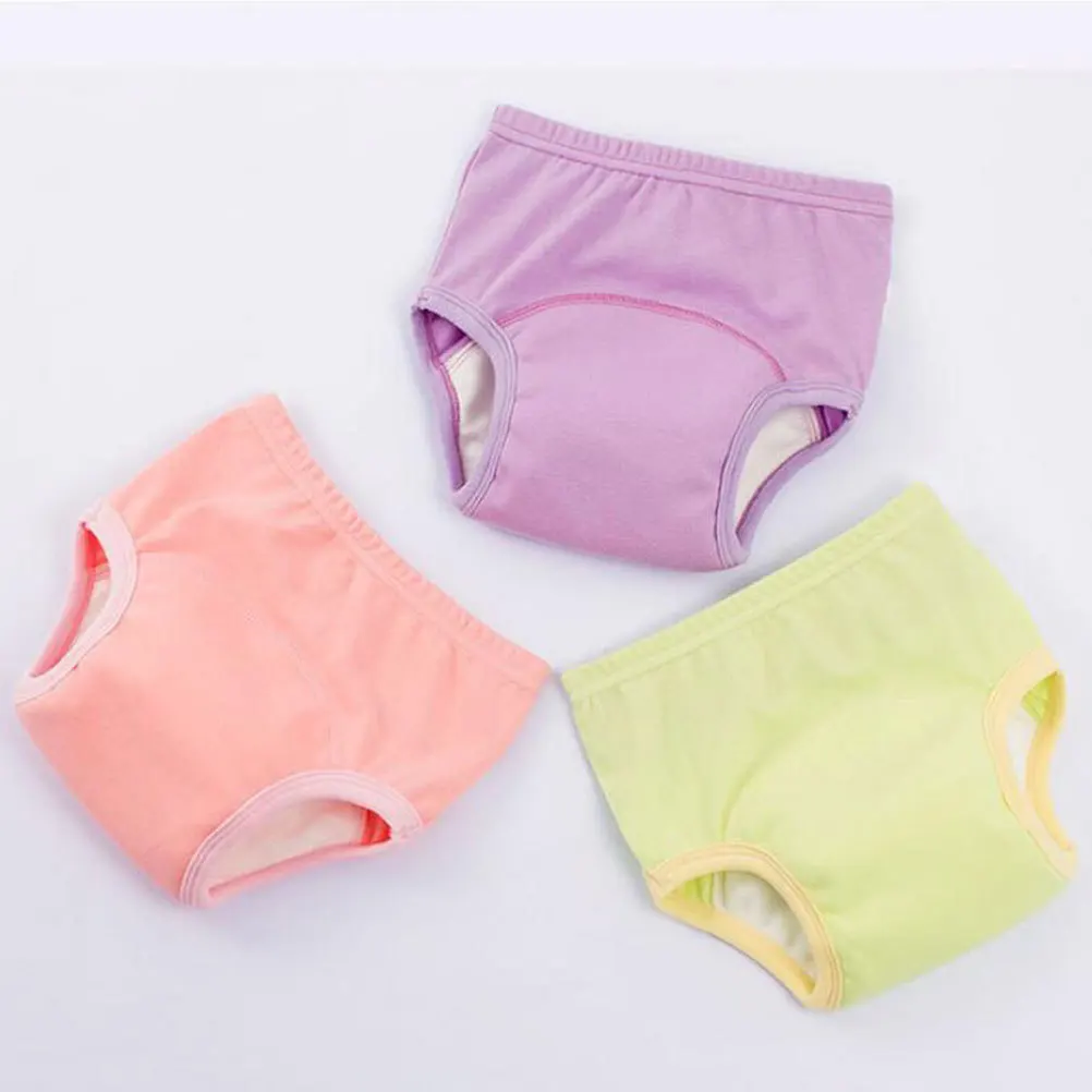 

3Pcs Baby Training Pants Breathable Pure Cotton 120cm Diaper Pants Soft Thick Absorbent Infant Diaper Cover for Potty Training