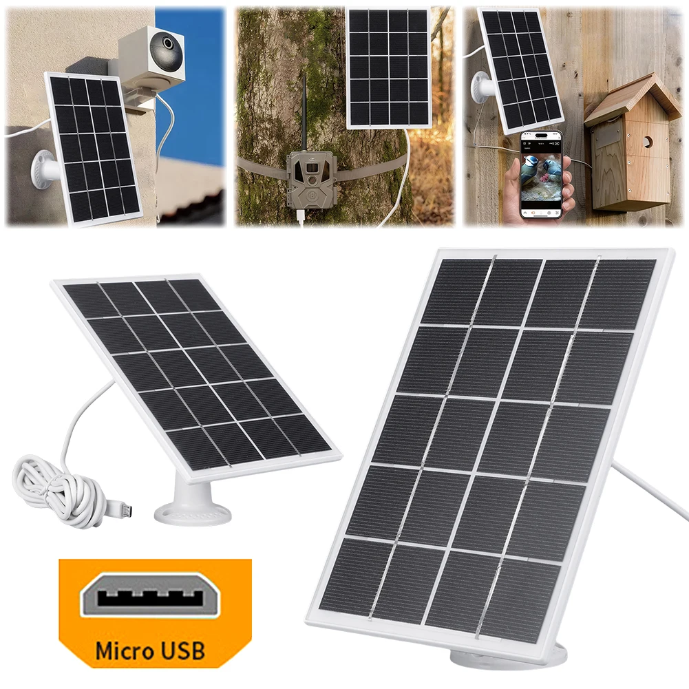 3.3W Solar Panel with 9.8Ft Charging Cable Outdoor Solar Cells Charger Solar Panel Charger Charging for Arlo/Ring/Eufy/Blink