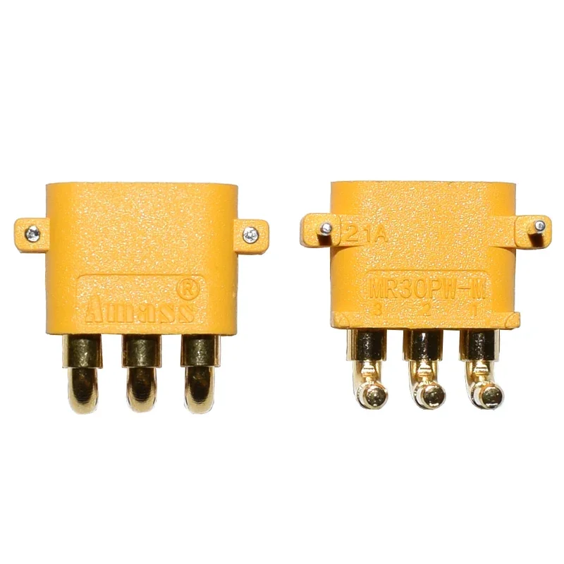 10 قطعة AMASS MR30PW MR-30 PCB 3-pin PCB ذكر أنثى 2 مللي متر رصاصة موصلات المقابس ل RC يبو بطارية مولتيكوبتر طائرة سيارات لعب