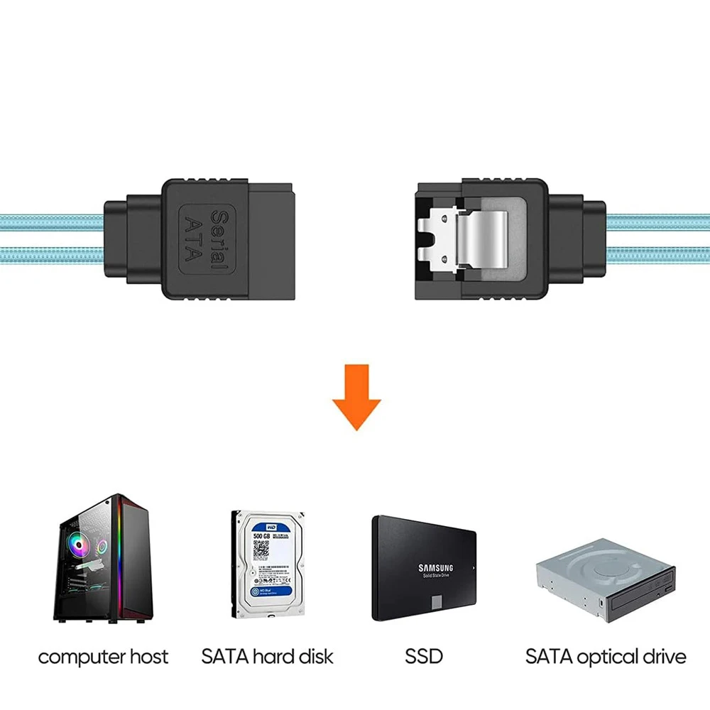 12Gbps SATA เป็น SATA แปลงสาย 180 องศา 7PIN ความเร็วสูง Hard Disk Server เชื่อมต่อสายไฟ PC คอมพิวเตอร์ Storage Line