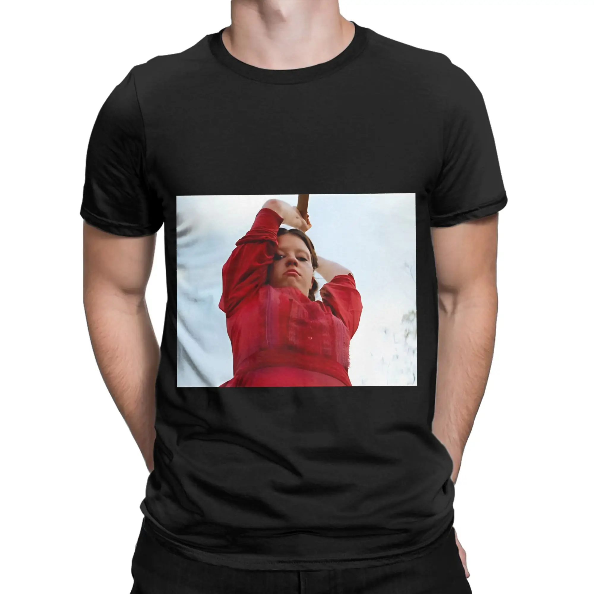Red gown Novelty 100% Cotton T-Shirt Pearl Tops Tees For Men