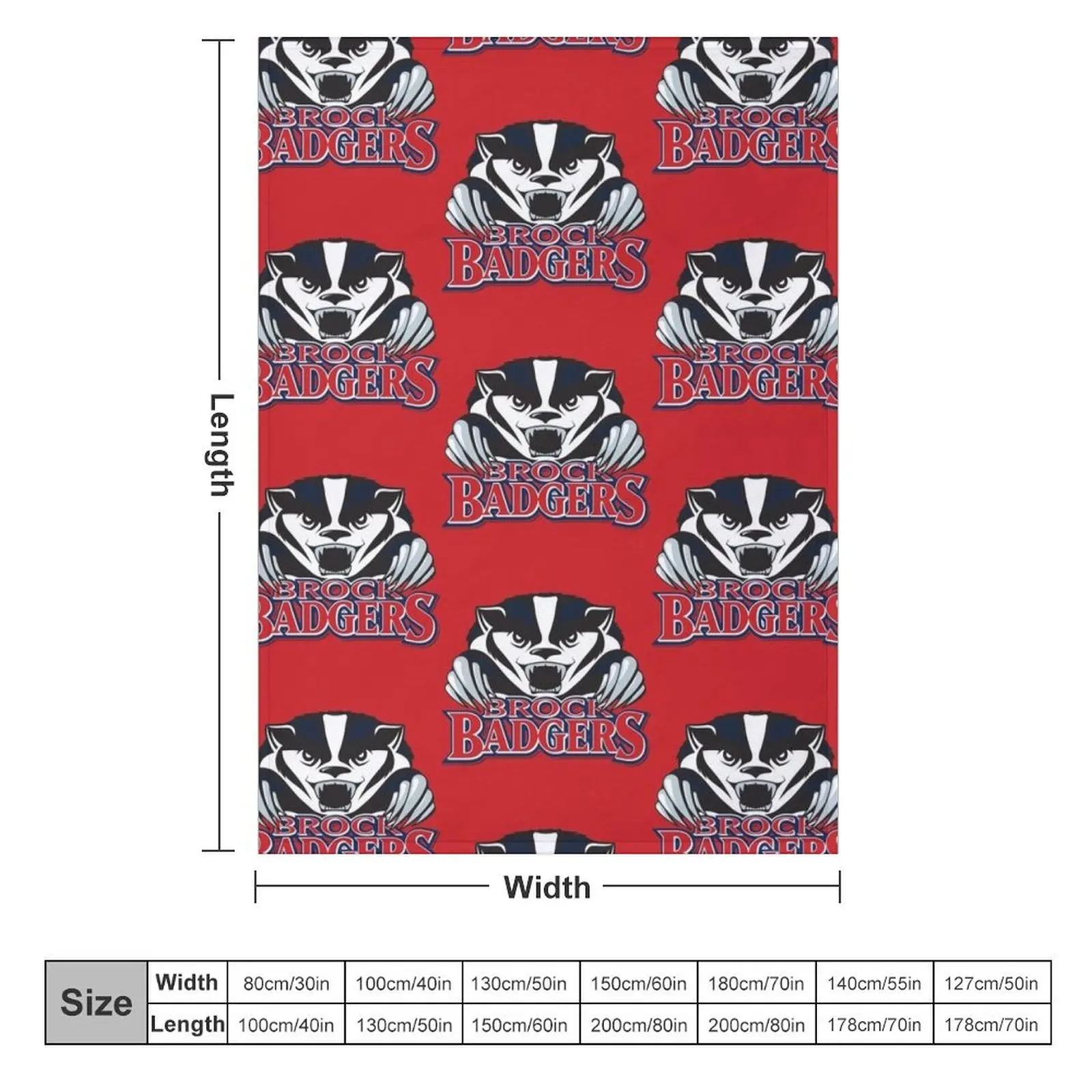 Brock (Badgers) College Logo1 Throw Blanket fluffy manga Designers Blankets