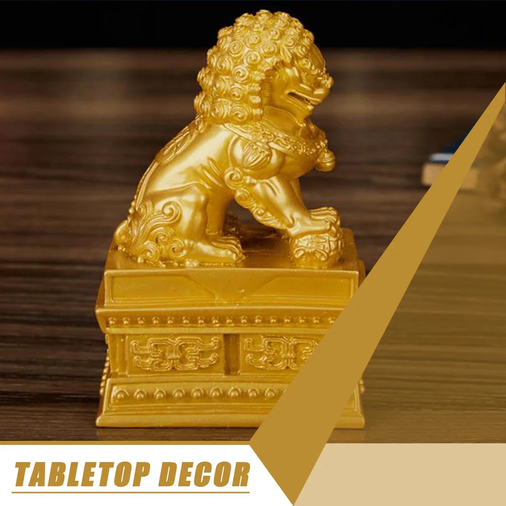 

1Pair Resin Beijing Lion Desktop Decoration Lion Ornament for Office Home Tabletop Tabletop Decor Bedroom Decor