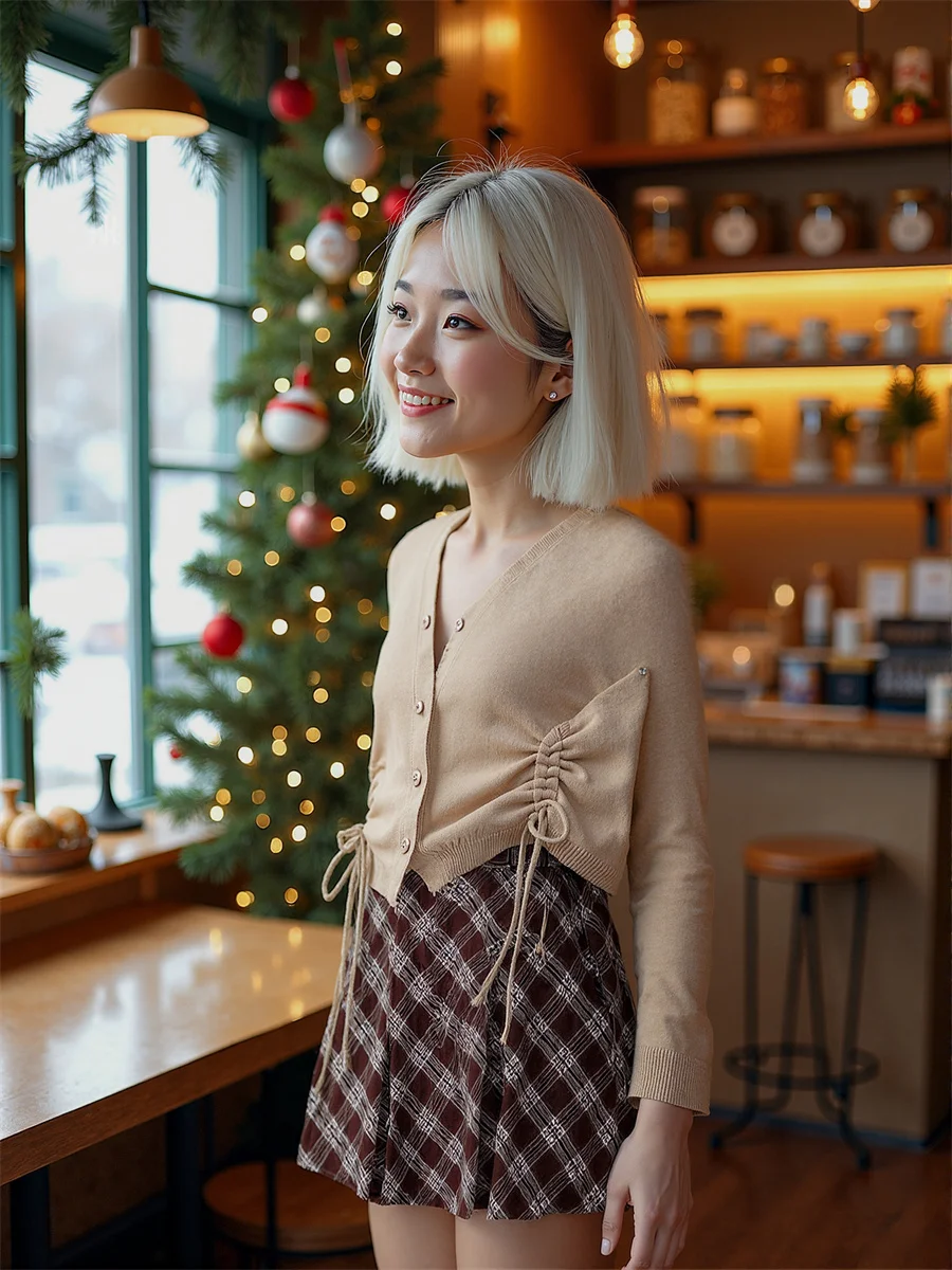 منقوشة الإمبراطورية نمط Preppy التنانير للمرأة ملابس حريمي الربيع القطن اليومية الحد الأدنى المؤنث تنفس لينة الأساسية بسيطة BF #6