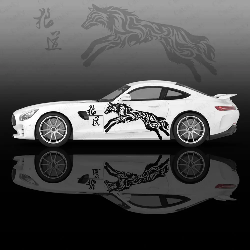 Wolf Totem Art Design Car Body Stickers Itasha Vinyl Car Side Decal Sticker Car Body Sticker Car Decor Stickers