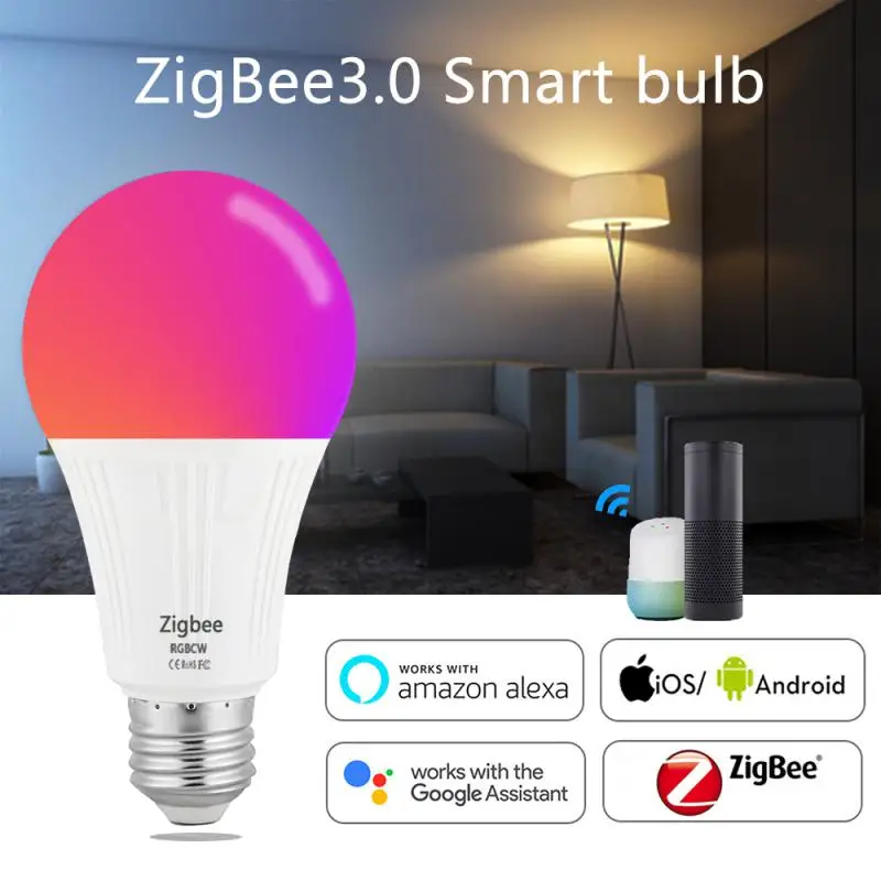 โคมไฟหรี่แสงได้ E27 Wifi 7w ปรับ Rgb สําหรับ Smart Home Tuya โคมไฟ 85-265v ใช้งานร่วมกับหลอดไฟ Led ใหม่สีขาวสําหรับโคมไฟ