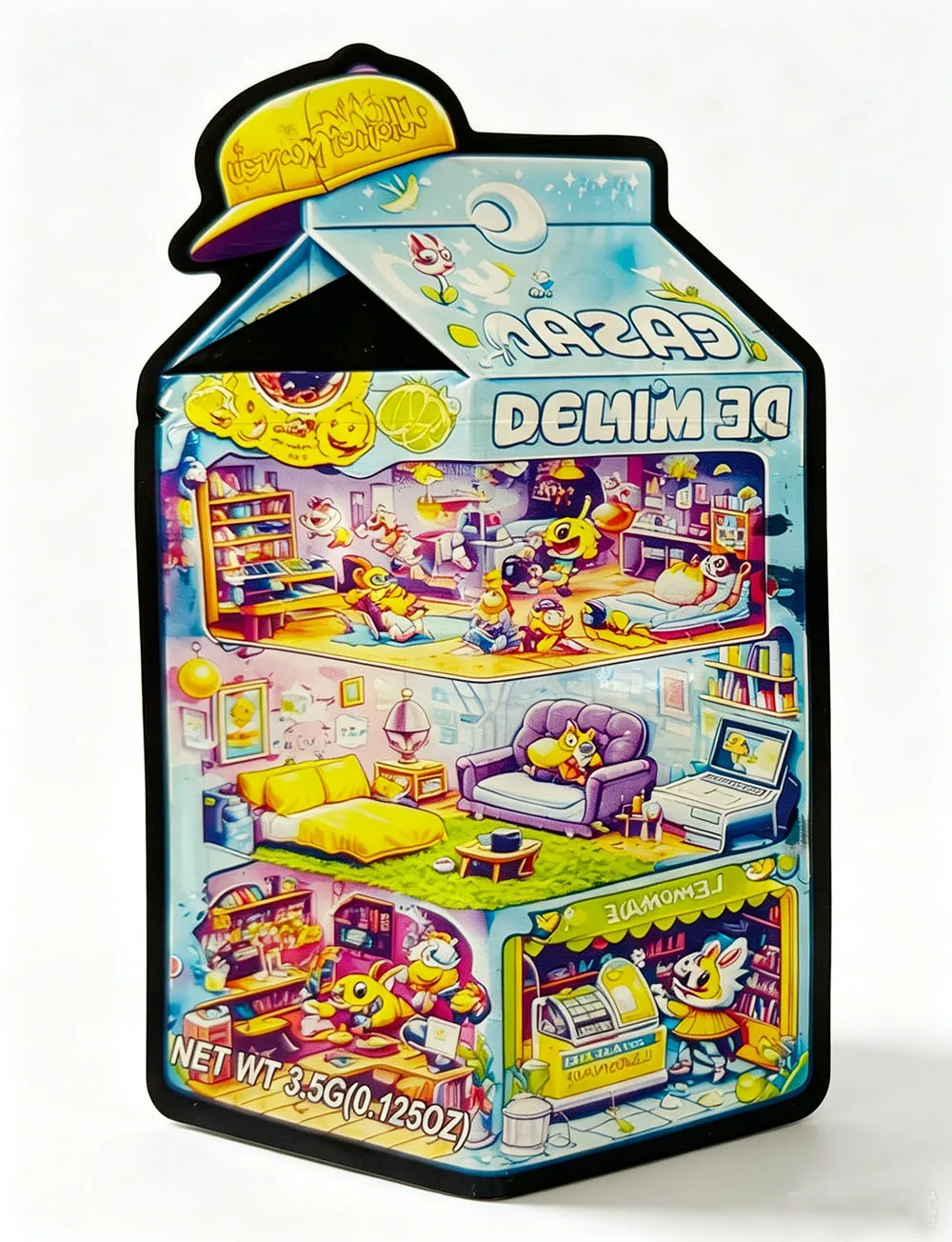 3.5g Cartoon Special Irregular Die Cut Mylar Bag Plastic Zipper Lock Storage Pouch Empty Cali Package 3.5 Gram Packaging Case