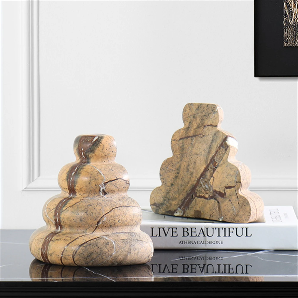 Luxury Indian Marble Bookends For Shelves Decorative Heavy-Duty Stone Book Holders For Book Holder Book Clip Ornaments