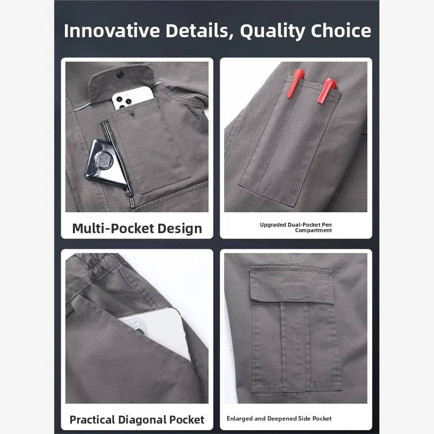 Traje de Trabajo para Hombre, Resistente al Fuego, de Algodón Puro, para Primavera y Otoño, Uniformes de Trabajo Duraderos para Taller