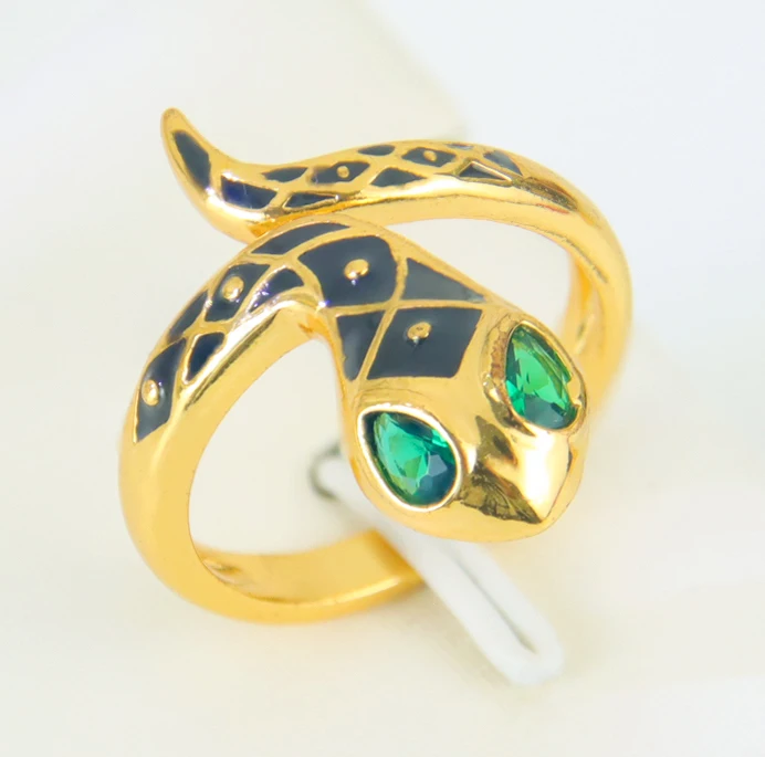 Hip-Hop Zirkonia Offene Schlangenringe 21k Vergoldet Arabische Mode CZ Tier-Ring Italienischer Damen Event Party Punk Schmuck Geschenke – Detail 12