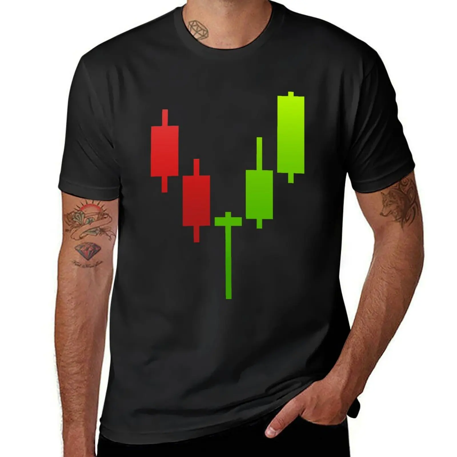 Crypto Trading Candlestick Pattern (Hammer) T-Shirt Short sleeve tee aesthetic clothes fitted t shirts for men