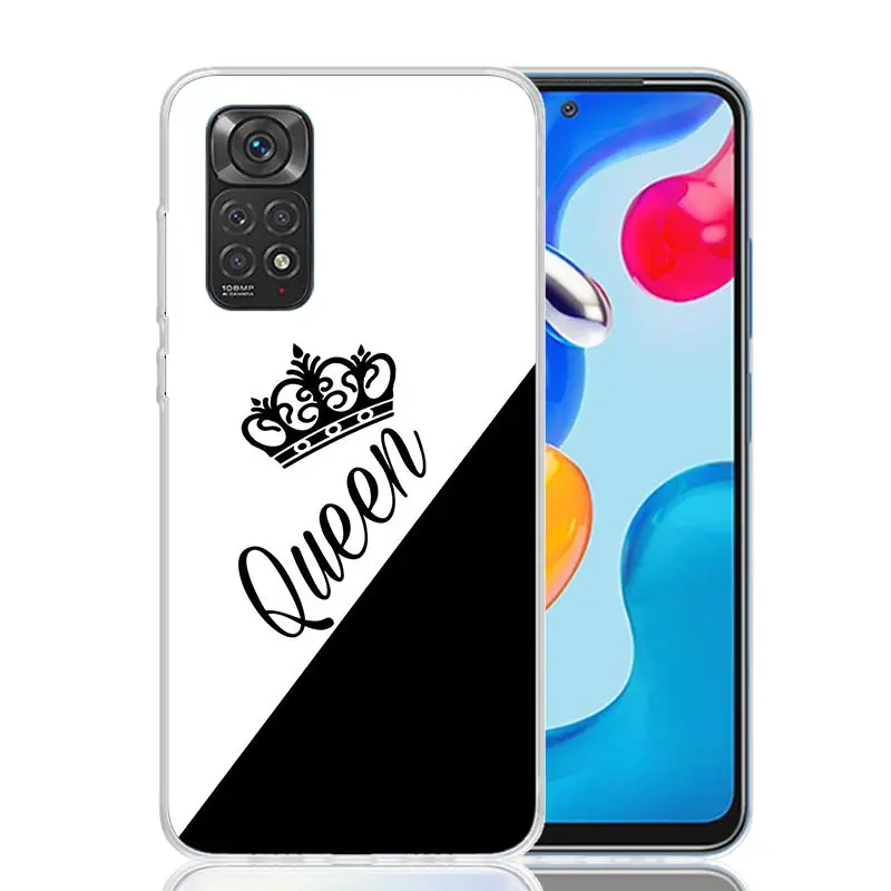 Lovers King Queen Phone Case For Xiaomi Redmi Note 13 12S 12 11S 11T 11E Pro Plus 10S 10 9S 9 8T 8 7 Art Customized Coque Capa