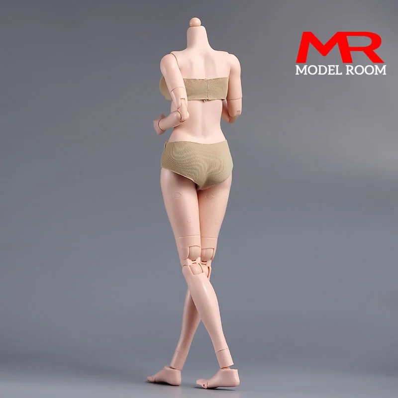 1/6 Maßstab Weiblicher Weißer Weizenfarbener Körper mit Flexiblen Gelenken, 12" Kleine, Mittlere, Große Brust Actionfigur-Puppe, Passend für 1:6 Kopfskulptur – Detail 5