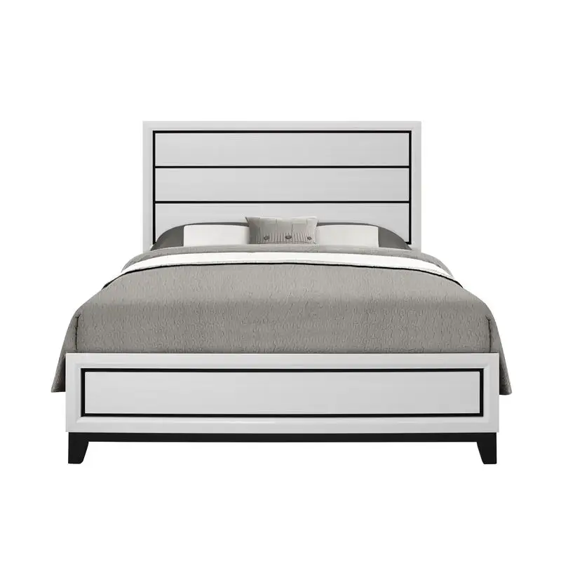 White King Size Bed - Elegant Modern Design for Ultimate Comfort and Style