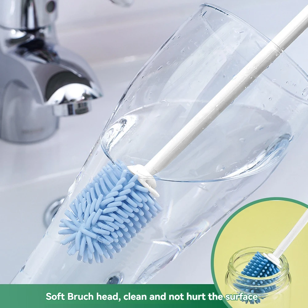Long Handle Cleaning Brush Non-Slip Grip for Narrow Bottles Durable Plastic Brush for Hard-to-Reach Areas Bottle cleaner Tools