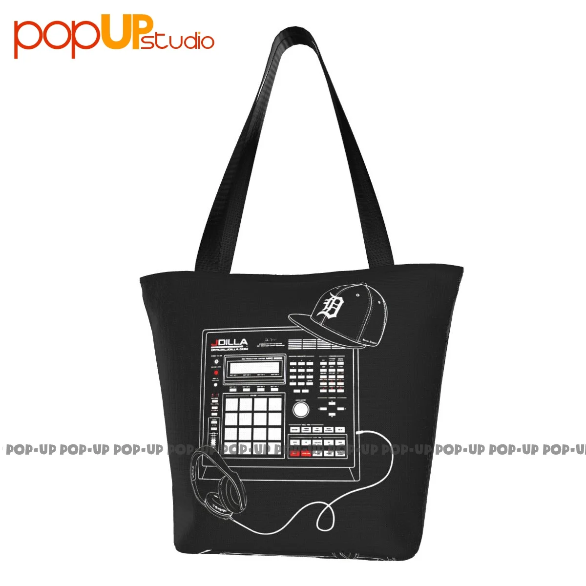 

J Dilla Merch Drum Machine Beat Akai Mpc Hip Hop Rap Handbags Reusable Shopping Bag Large Capacity