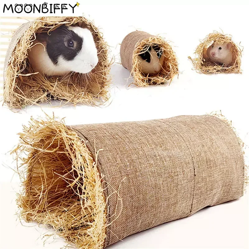 Pet Rabbit Tunnel Toy Rabbit Guinea Pig Chinchilla Grass Nest Hamster Mat Golden Bear Guinea Pig Nest Mat Arch Tunnel  toys