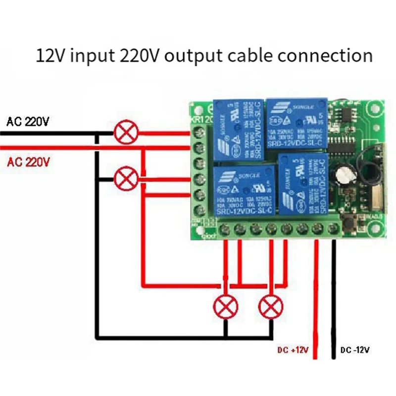 A003 Wireless Remote Control Switch With 4 Channel 433Mhz Garage Remote Control Easy Install Easy To Use