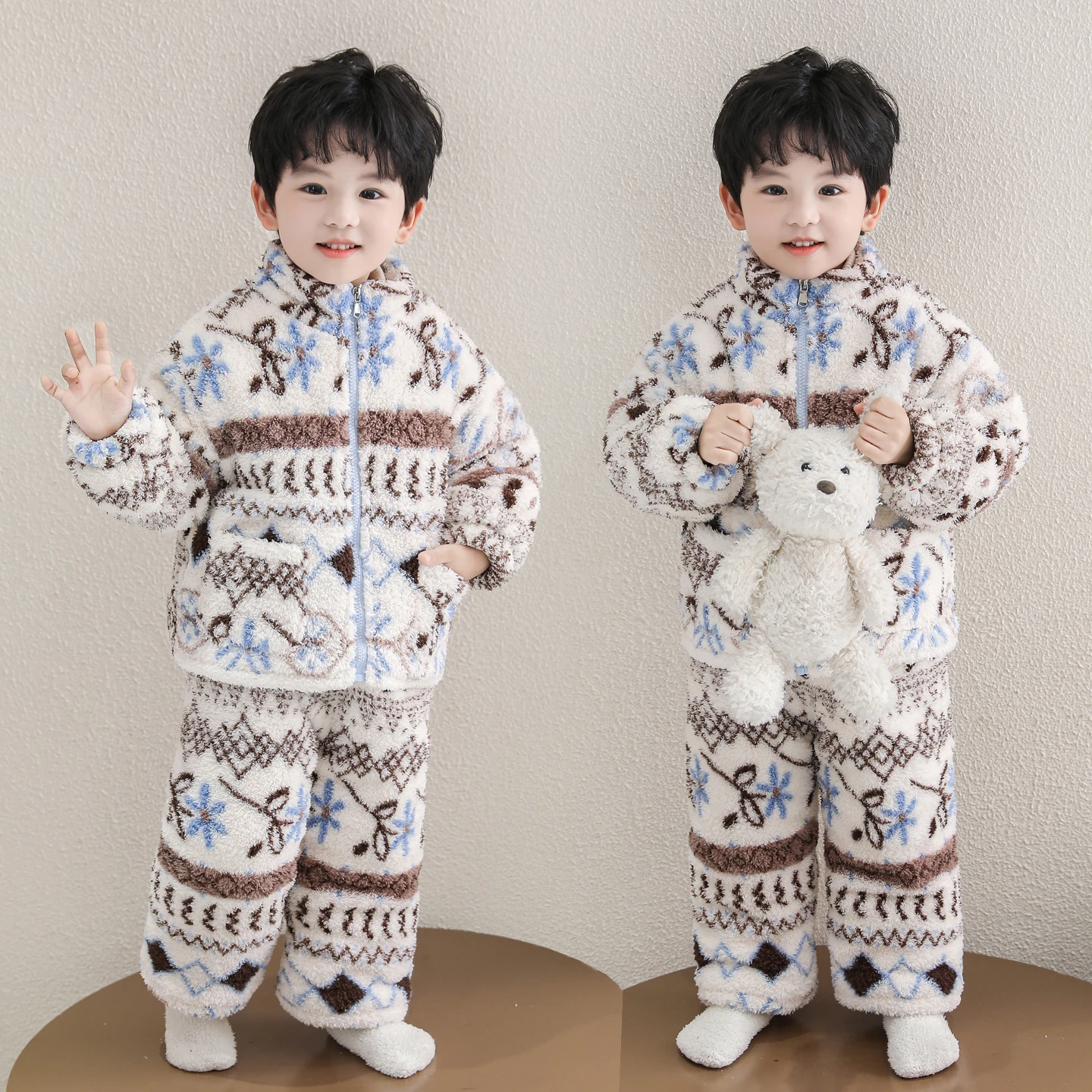 

Теплый зимний комплект одежды для мальчиков: стеганый хлопковый костюм с подкладкой, модный молодежный стиль, на молнии...