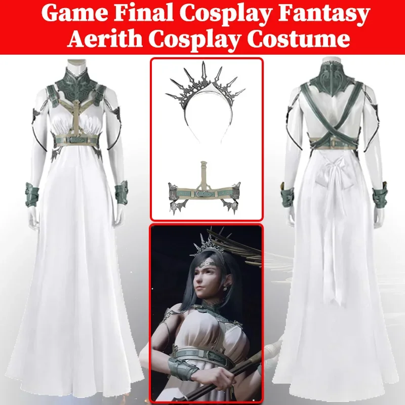 FF7 Aerith Yuffie Tifa Cosplay Dress Costume Anime Game Final Cosplay Fantasy Roleplay Amusement Stage Drama Halloween Outfits