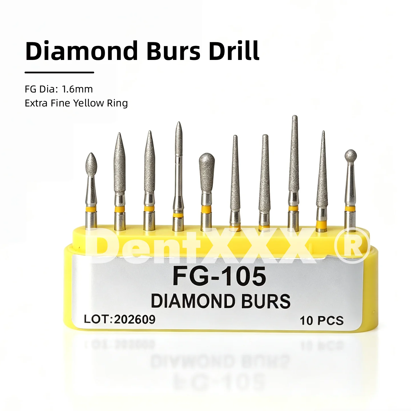 Diamond Burs Drill for High Speed FG Series Dia.1.6mm Polishing Kit FG105