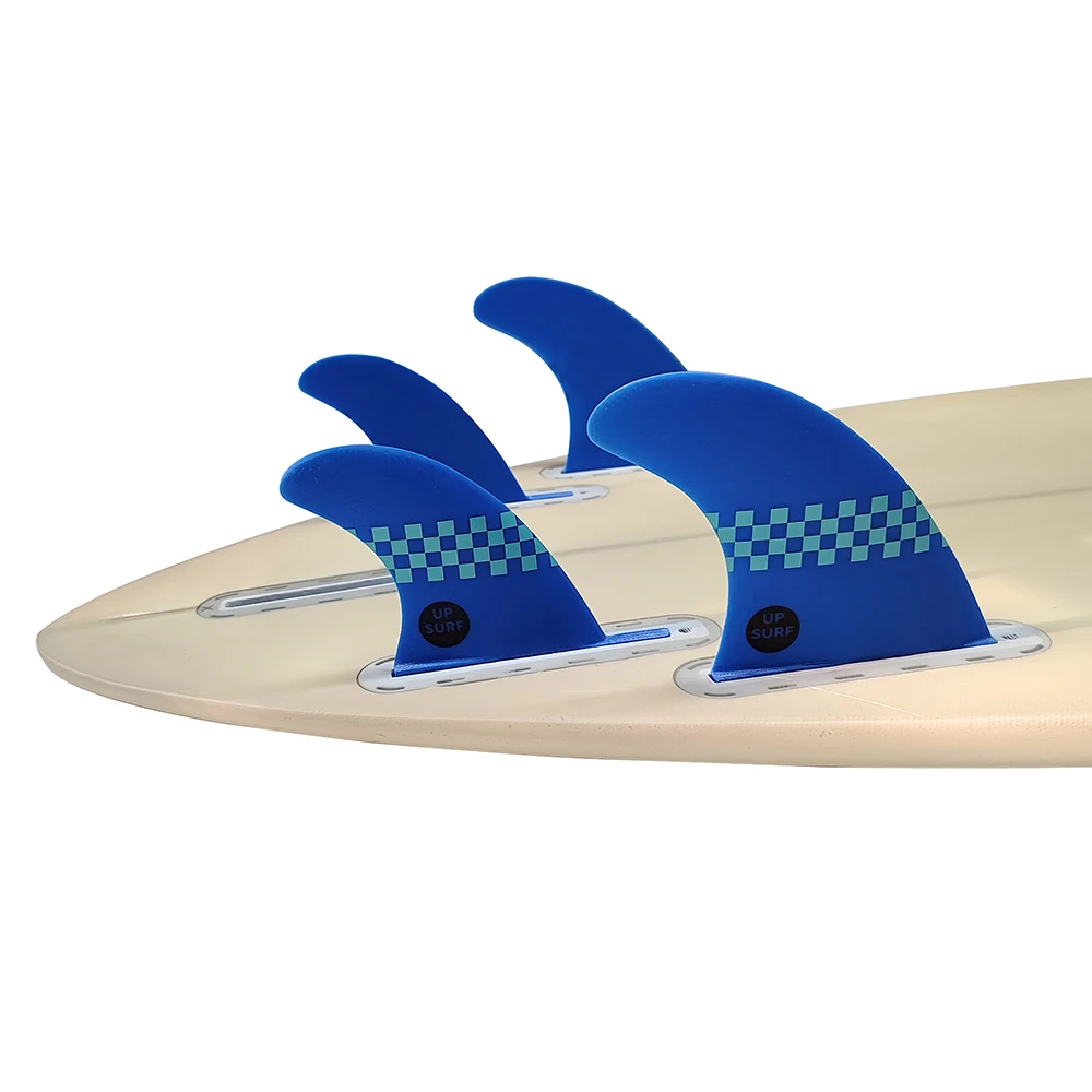 Surfboard G5 + GL Fins, UPSURF FUTURE, Fibreglass Performance, Core Quilhas Blue Plaid Short Board Fins Stabilizer for Surfing