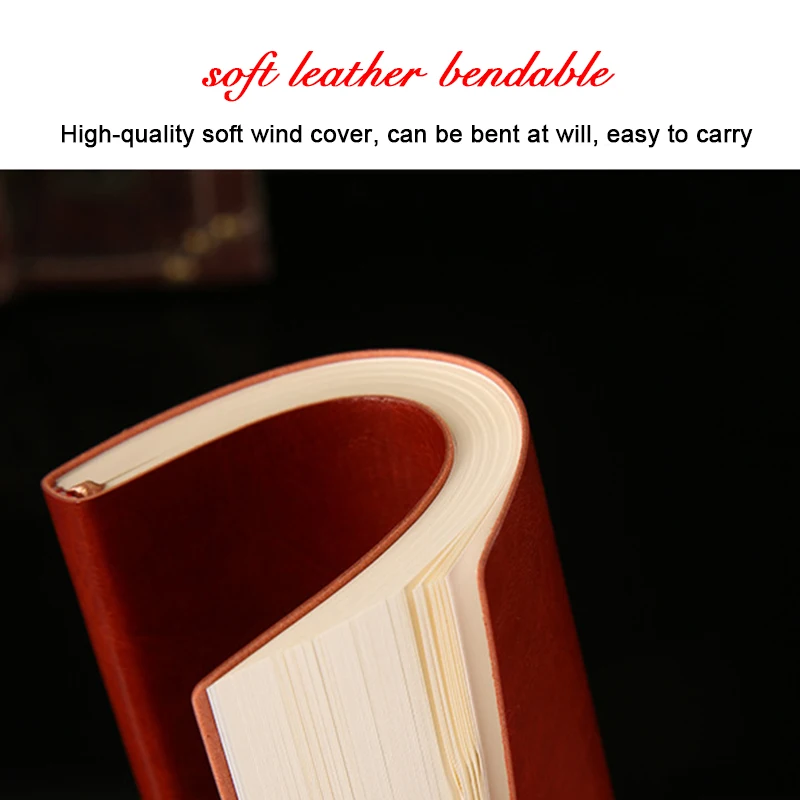 (Free Logo Engraving) A5/B5/A6 Soft Leather Business Notebook, Notepad, Student Diary, Meeting Minutes, Handbook, Excerpt Book