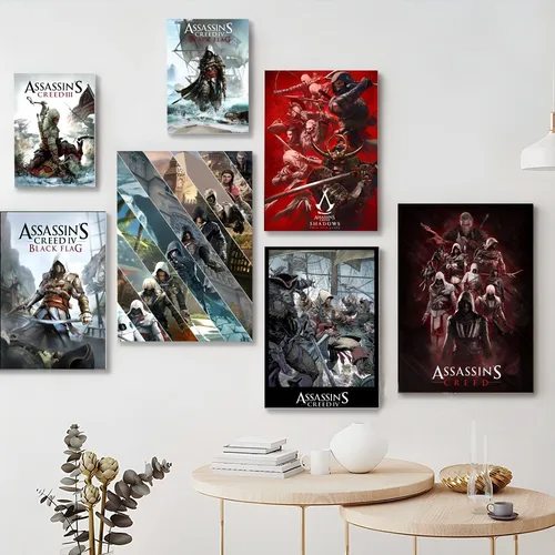 게임 어쌔신 S 크리드 영화 스티커 포스터, 레트로 크래프트 종이 스티커, DIY 룸 바 카페 미학 아트 벽화, 1 개 