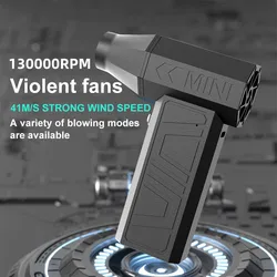 Mini Air Blower Turbo Jet Fan Turbo Fan Powerful Air Blower 130,000 RPM Powerful Blower with High Speed Duct Fan Turbo Blower