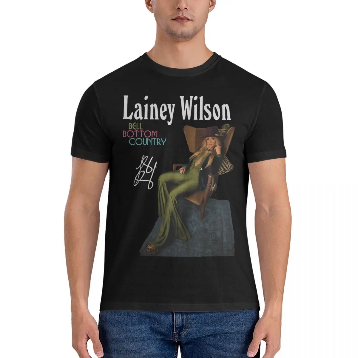 Men's Listen To My Music T Shirts Lainey Wilson Pure Cotton Clothing Casual Short Sleeve O Neck Tee Shirt Graphic T-Shirts