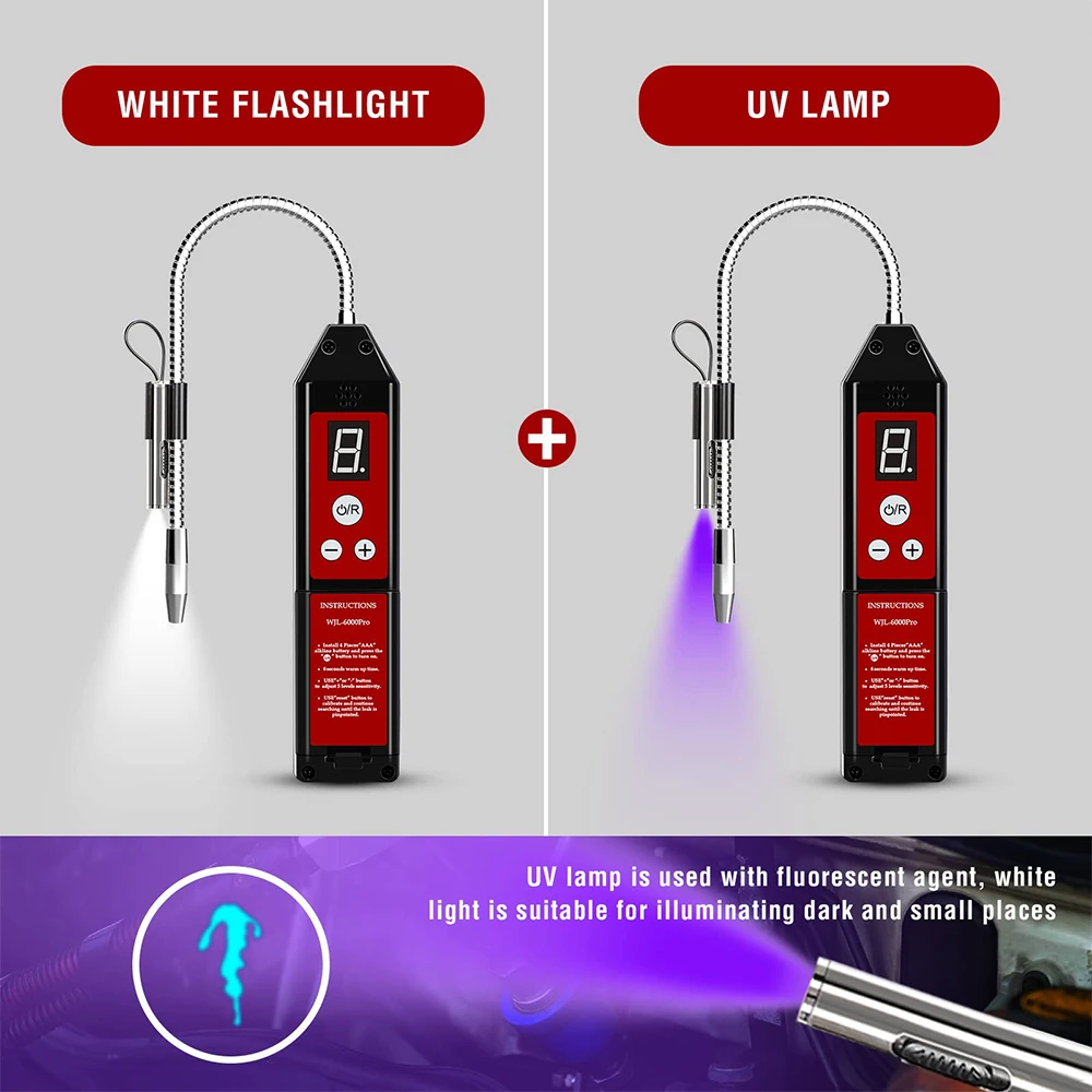 Imagem -02 - Detector de Vazamento de Halogênio com Luz Led ar Condicionado Hvac Refrigerante R22a R134a Cfc Hfc Hcfc Freon Gás Tester