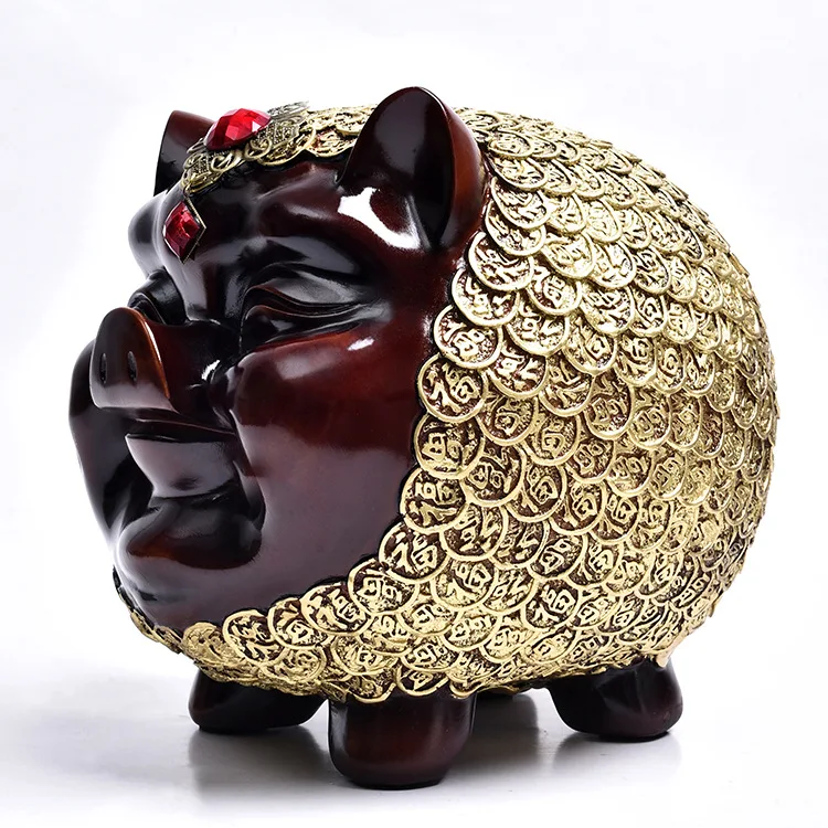 Direct Sales Resin Handicrafts Pig Piggy Bank Creative Home Ornaments Large Opening Housewarming Gifts - view 5
