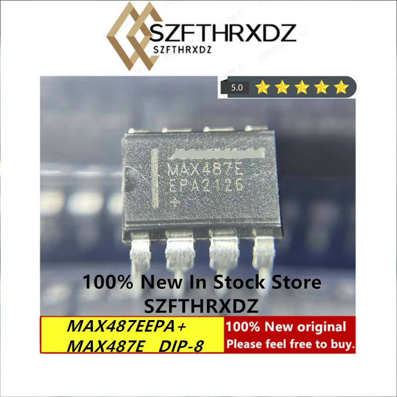 100% NEW ORIGINAL MAX487EEPA+ DIP-8 MAX487E DIP8 Low-Power, RS-485/RS-422 Transceivers