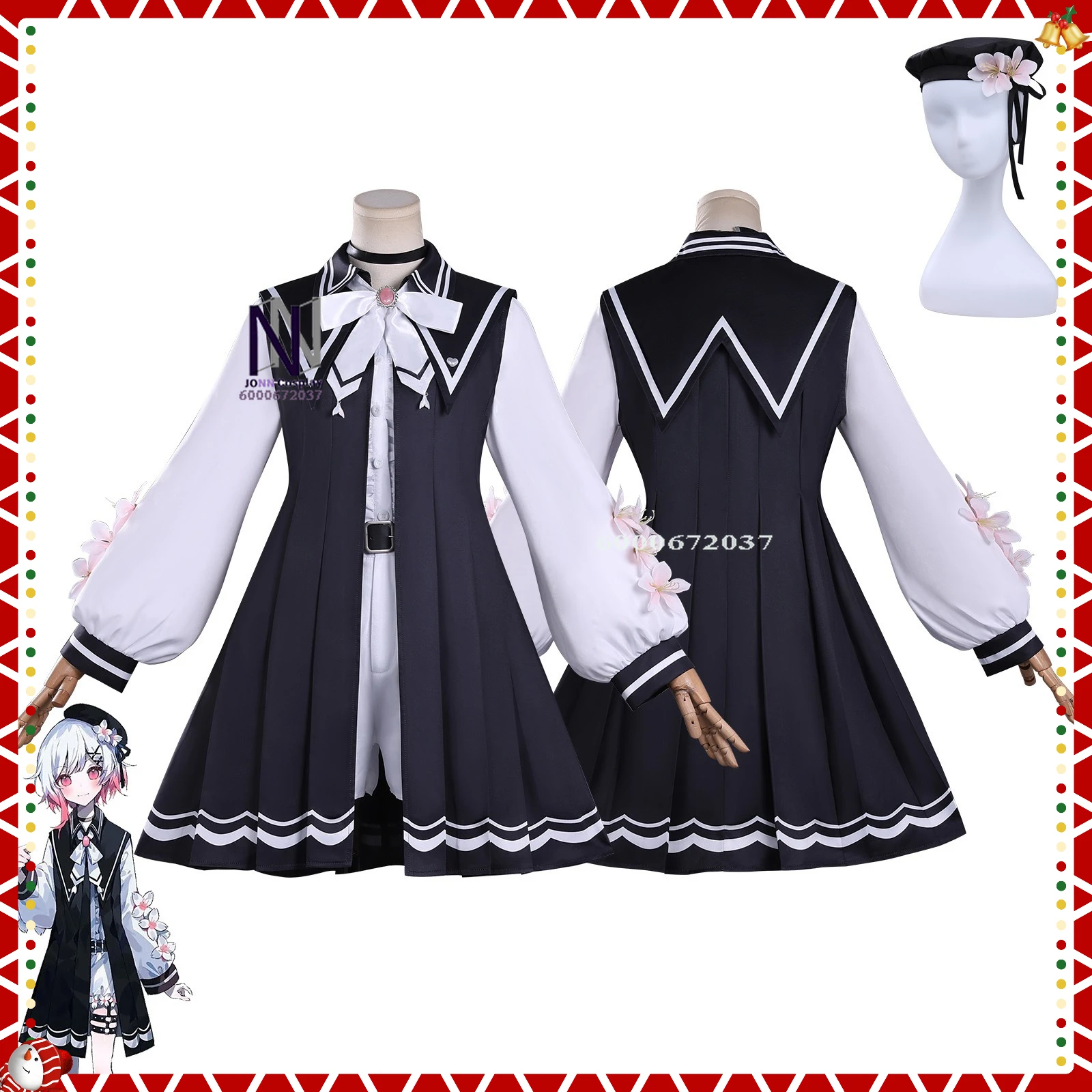 

Hot Magical Girl's Magic Trial Cosplay Costume Anime Emma Sakuraha Role Playing Clothes Black Uniform Dress Women ComicCon Party