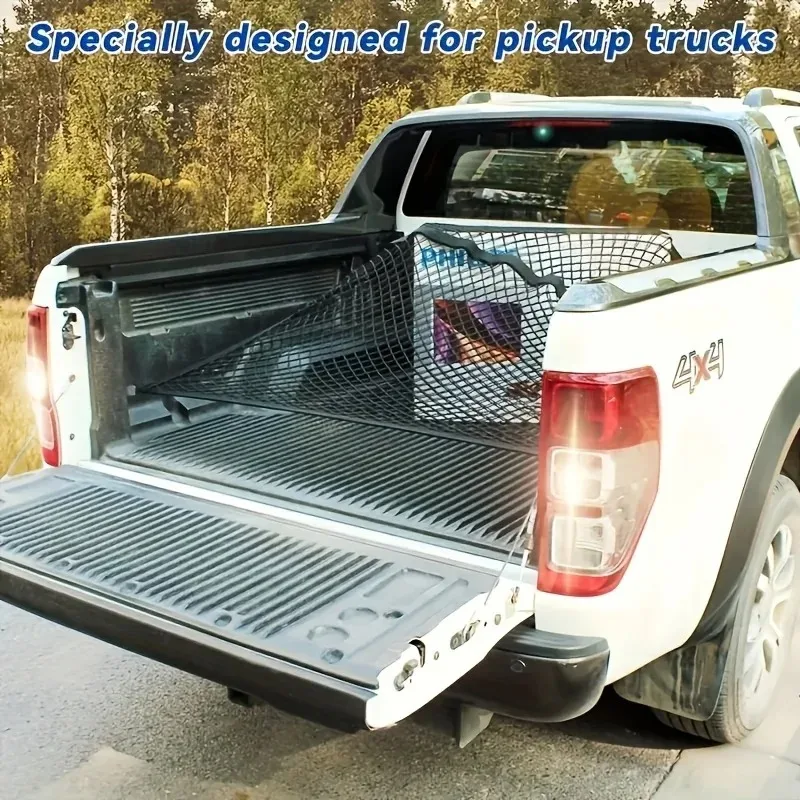 Universelles Laderaumnetz, elastisches Gepäcknetz aus Polyester, Heckklappen-Organizer, vielseitig einsetzbar, leichter Transport, einfache Installation. – Detail 3