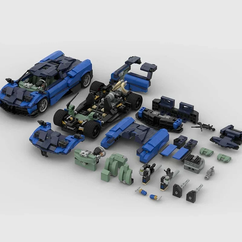 Stad Voertuig Model Moc Bouwstenen Blauw Snelheid Kampioen Technologie Modulaire Blokken Geschenken Kerst Speelgoed DIY Sets Montage