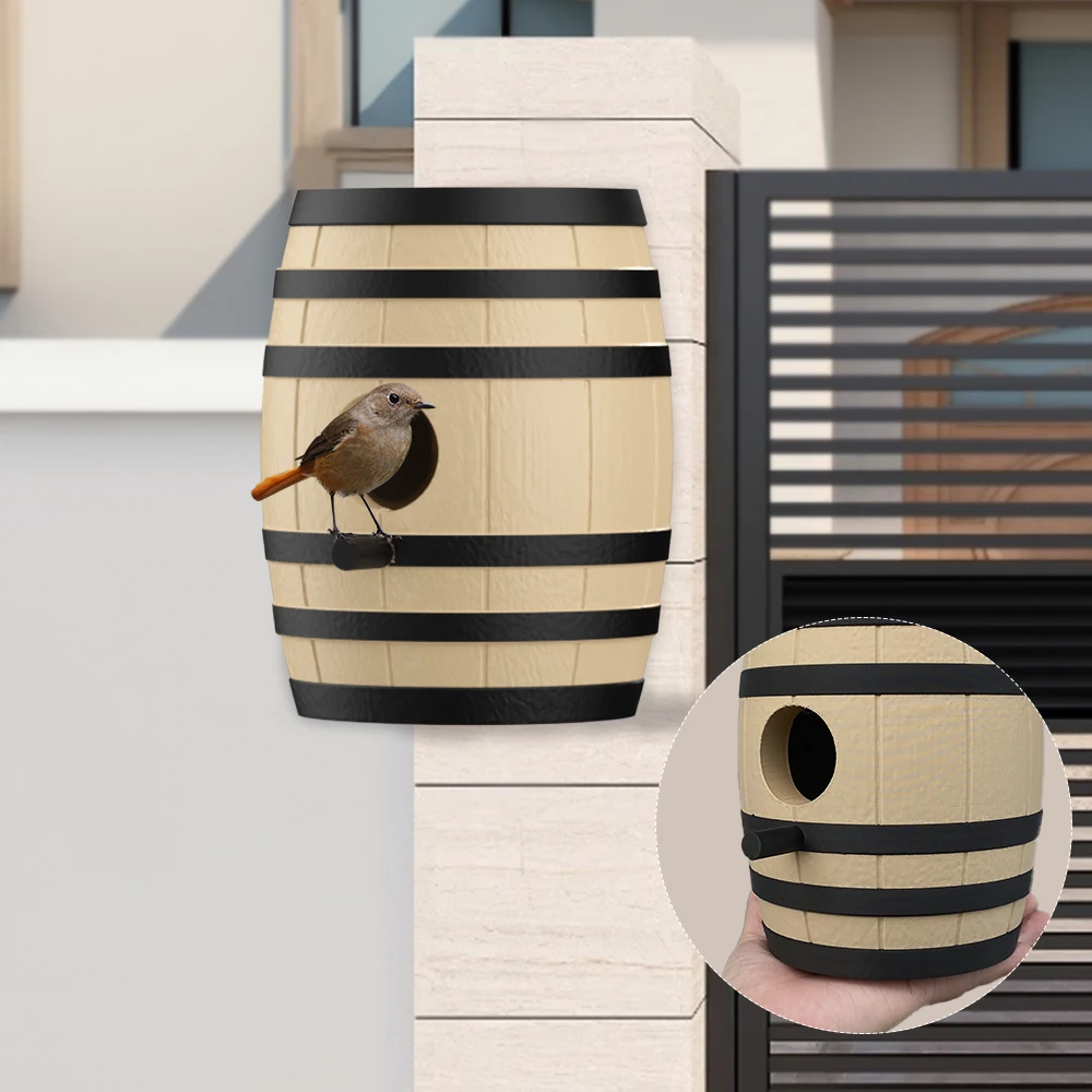 The beer barrel bird house is sturdy and durable, and can be used in various outdoor places to provide a warm home for birds