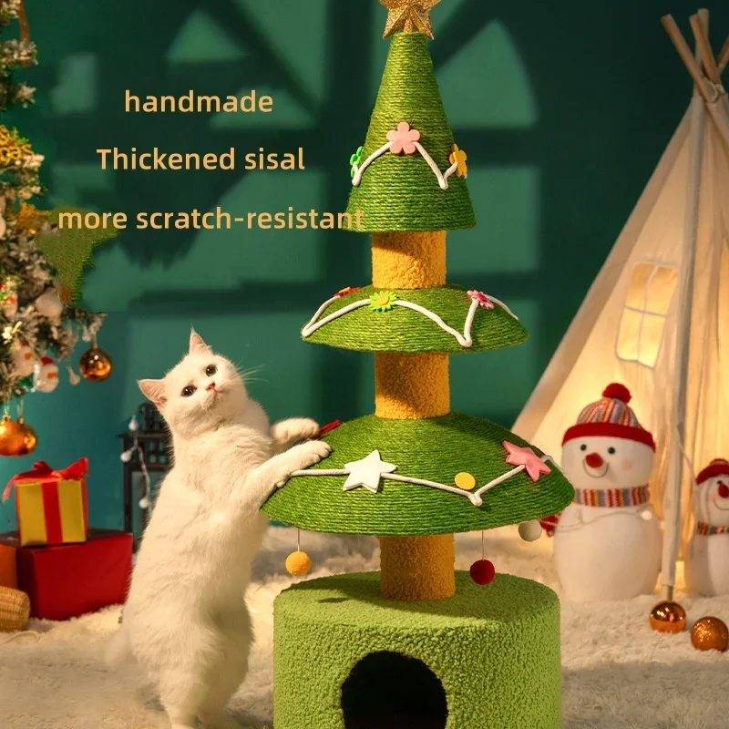 OUMEIDA Hot Sale High Quality Wholesale Cat Climbing Tree With Scratches Christmas Cat Tree Cat Scratching Post