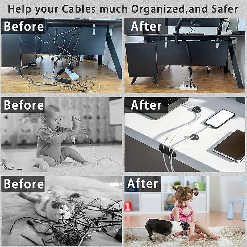 177Pcs Cable Management Cord Organizer Kit,Cable Sleeve,Cable Clips,Hook And Loop,Cable Protector,Labels For Home Office