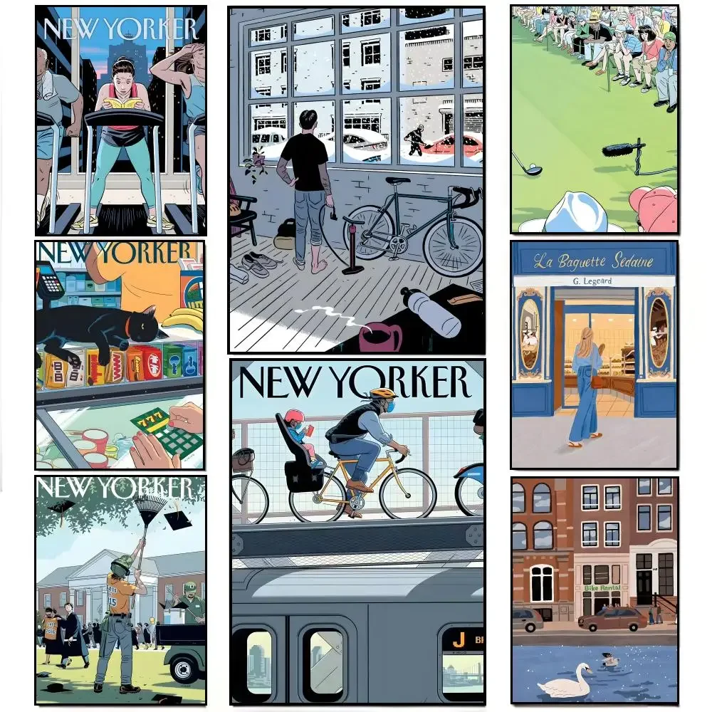 Ilustración de moda de Johnson, póster de Kikuo Johnson de estilo americano nuevo, pegatina de pared impermeable HD, decoración para sala de estar, regalo